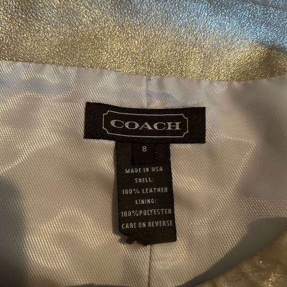 Coach Gold leather skirt size 8 - Picture 2 of 4